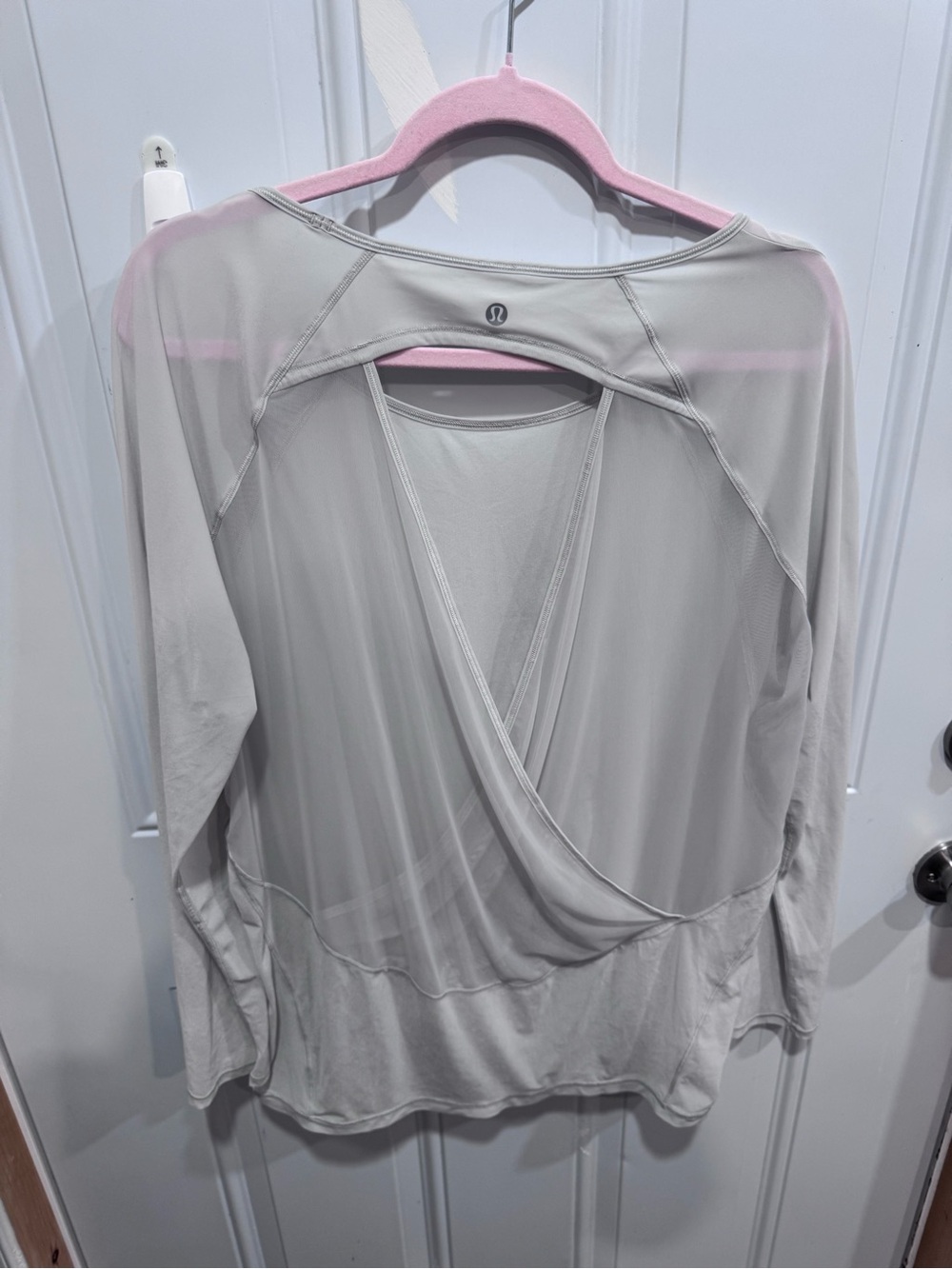 cream-colored Lululemon If You're Lucky Long Sleeve Tee size large